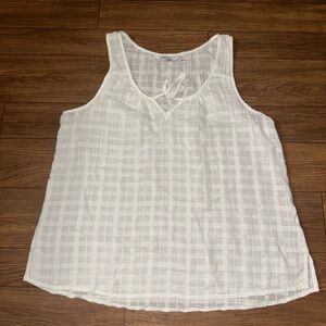Prana Jardin White Cotton Tank Top Sz medium